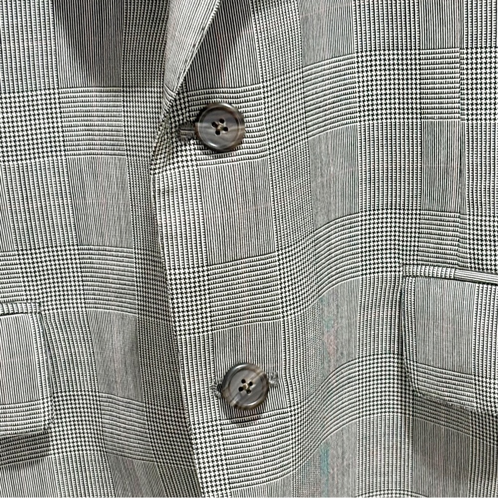 Vtg BROOKS BROTHERS Men’s Black Houndstooth Single Breasted Sport Coat Sz 44R - Picture 4 of 9